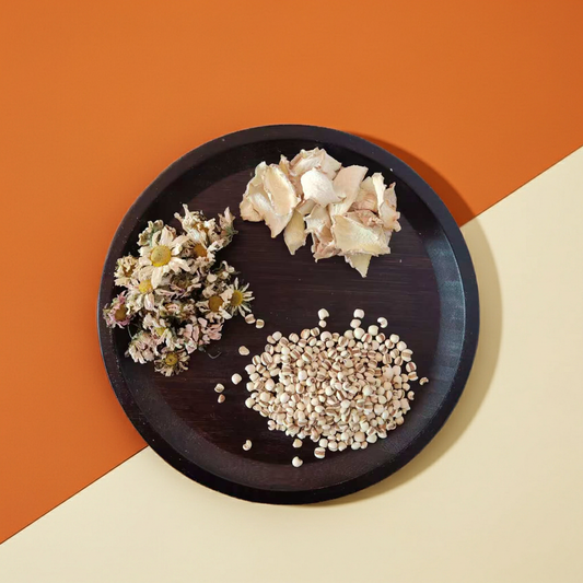 Soothe & Glow Herbal Tea: Roasted Coix Seed, Ginger, Chrysanthemum